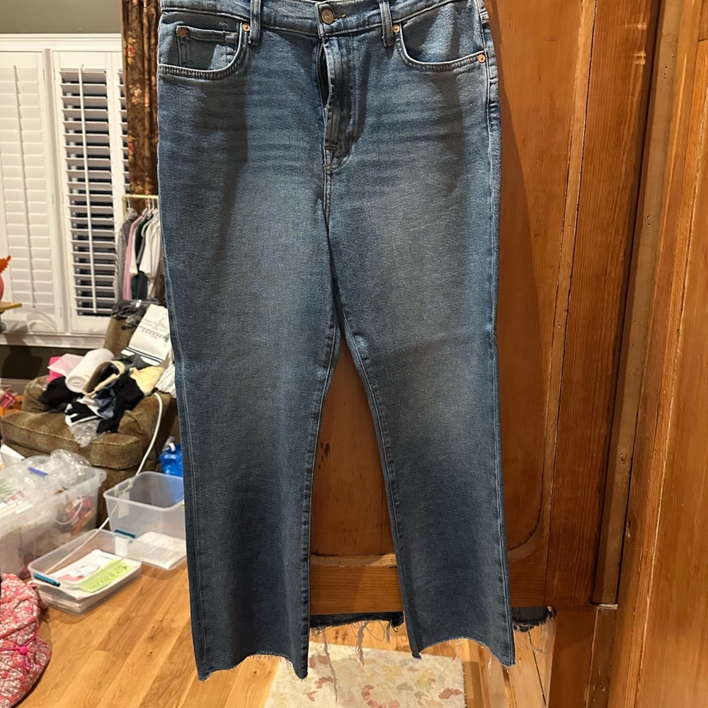 7 For All Mankind Dark Blue Straight Leg Jeans
